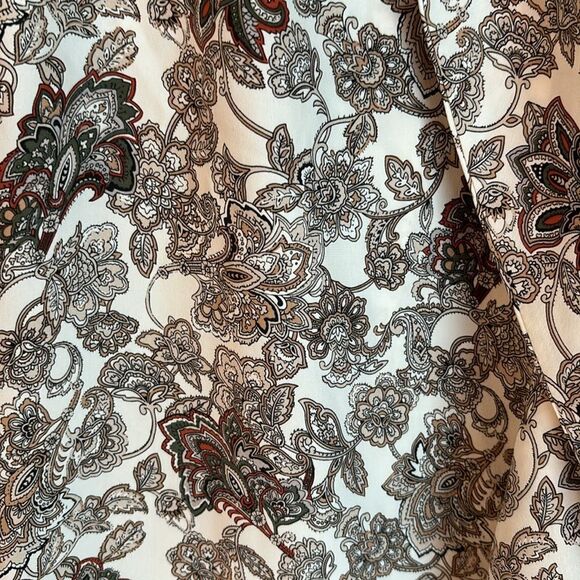 FRAME women 100% silk sleevless paisley button up mock neck top office size XS! - Picture 4 of 13